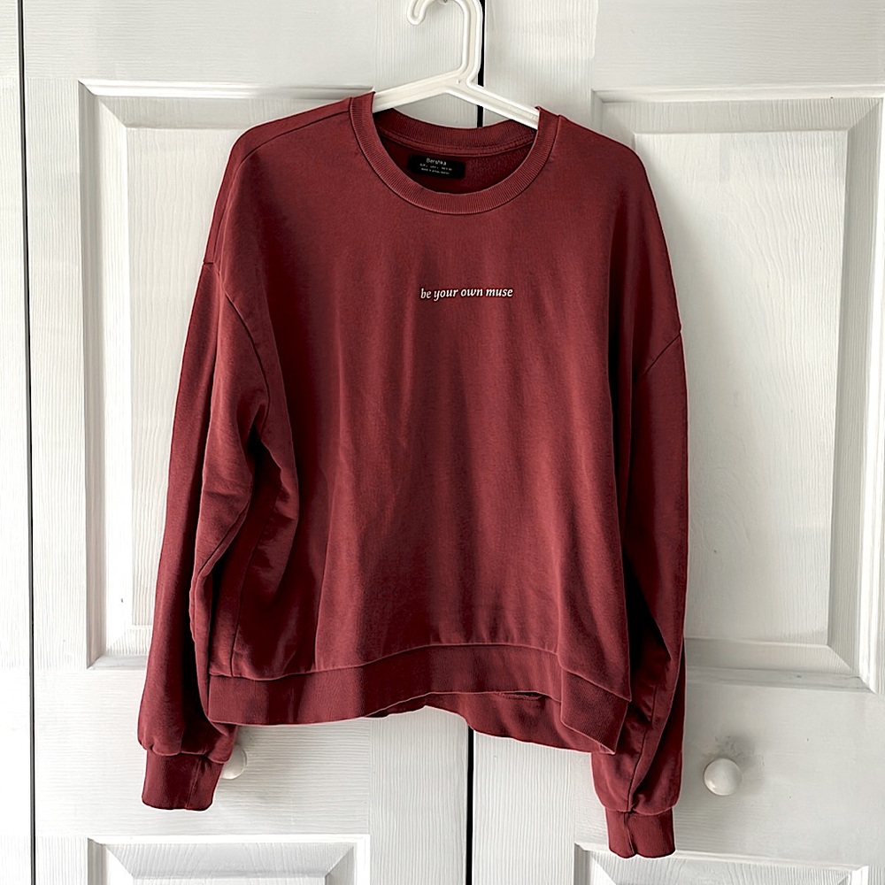 Bershka crew neck graphic sweater